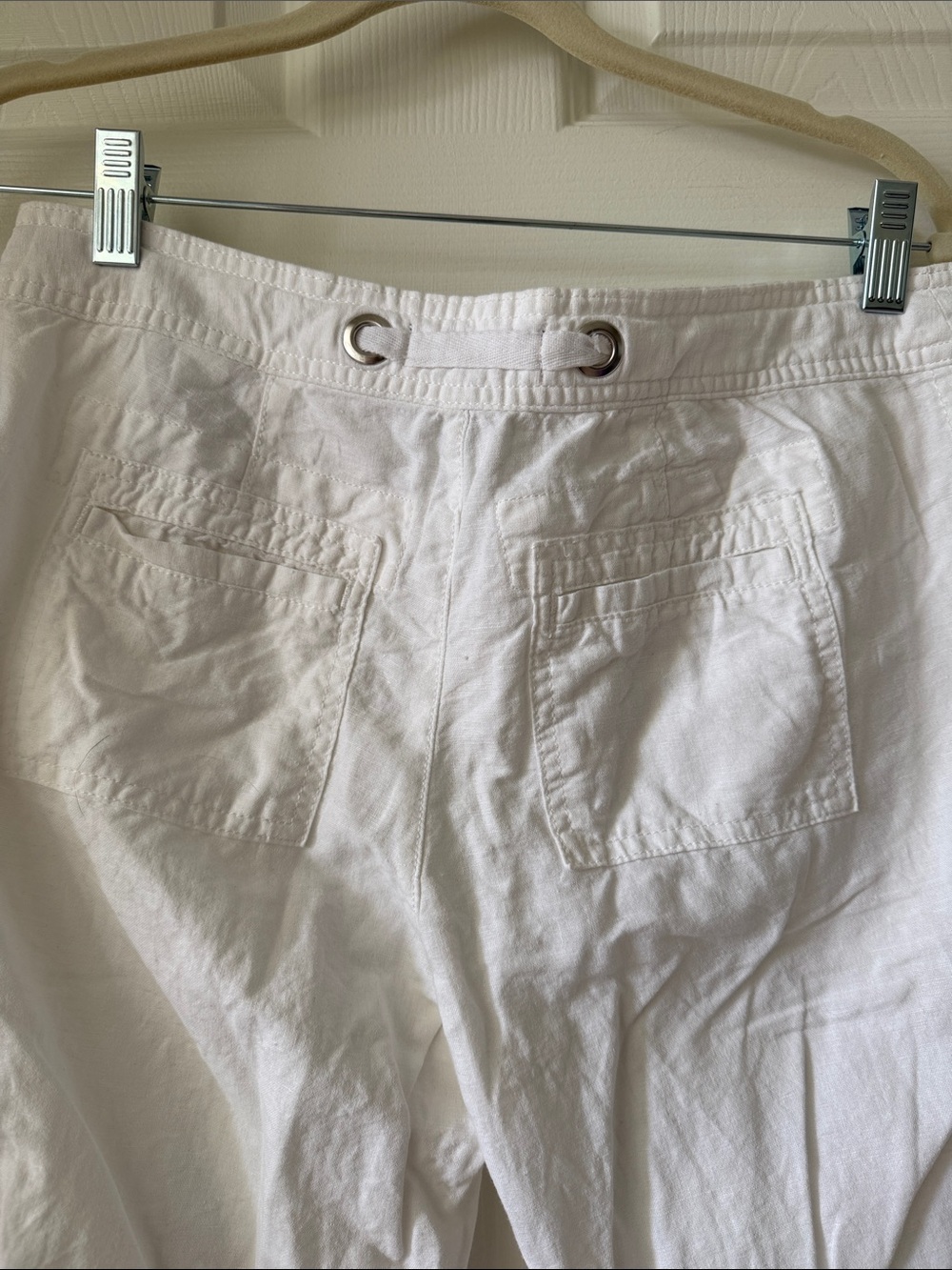 Banana Republic White Drawstring Linen-Blend Joggers - Picture 8 of 8